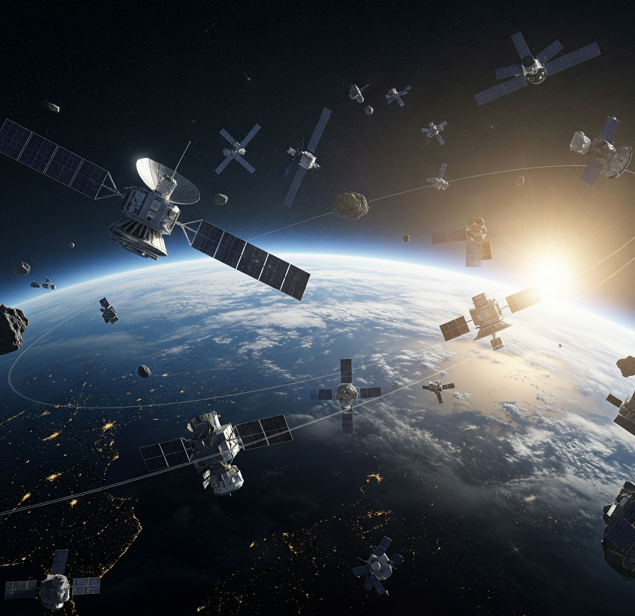 Kontrolle und Zersetzung Satelliten